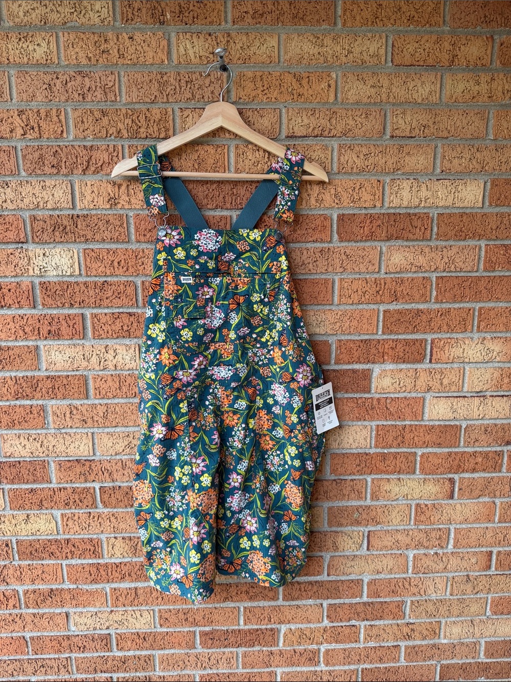 Duluth NWT Heirloom Gardening 7" Shorts Overalls Monarch Butterfly XL - Picture 3 of 8